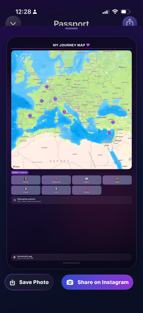 My Journey Map screen